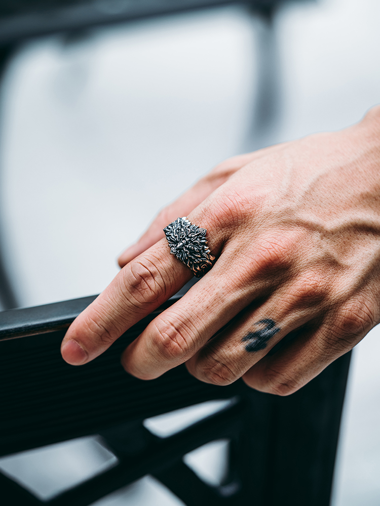 S925 Silver 3D Mythical Roc Bird Open Cuff Ring
