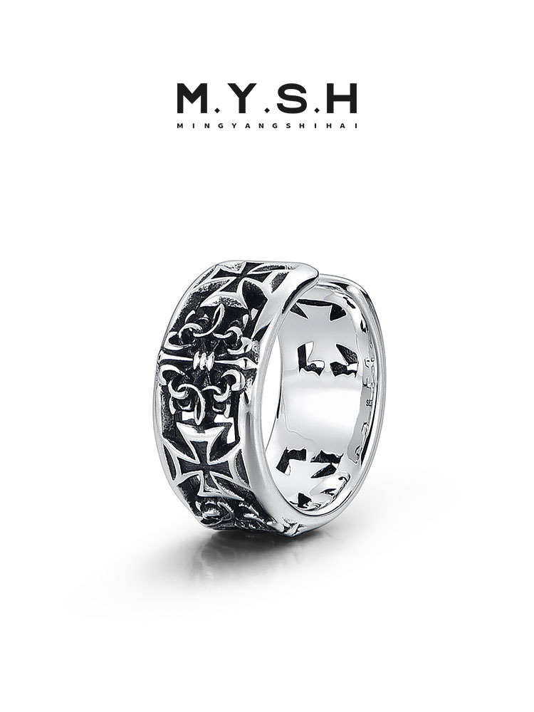 S925 Silver Cross & Fleur-de-Lis Clip-On Earrings