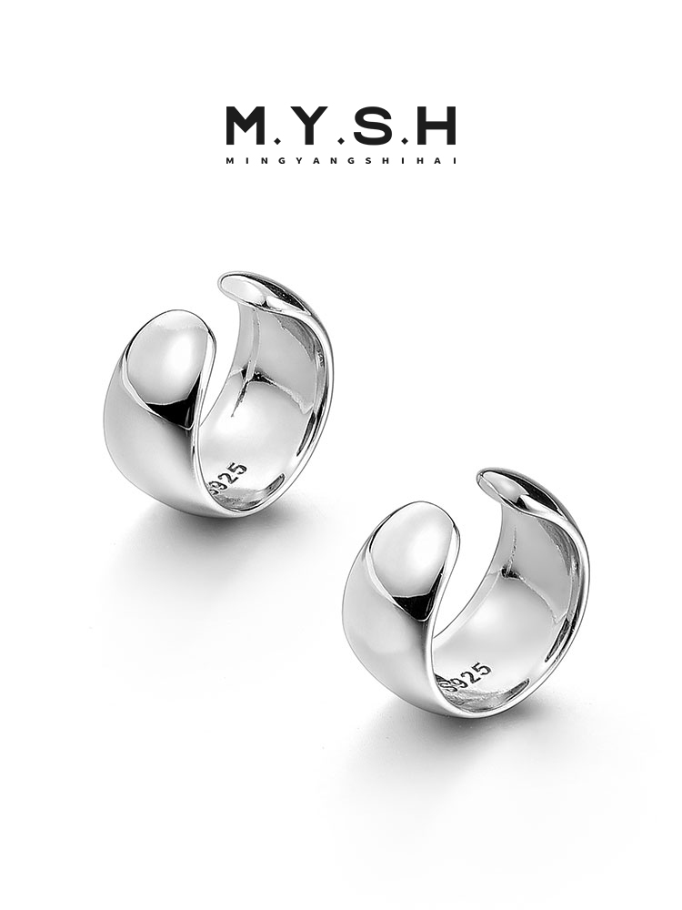 S925 Silver Clip-On Hoop Earrings