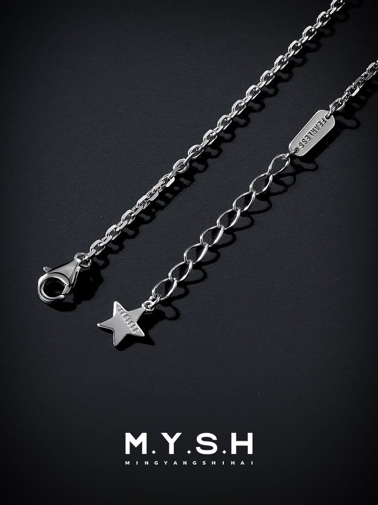 S925 Silver Lettered Mini Waist Circle Pendant Necklace