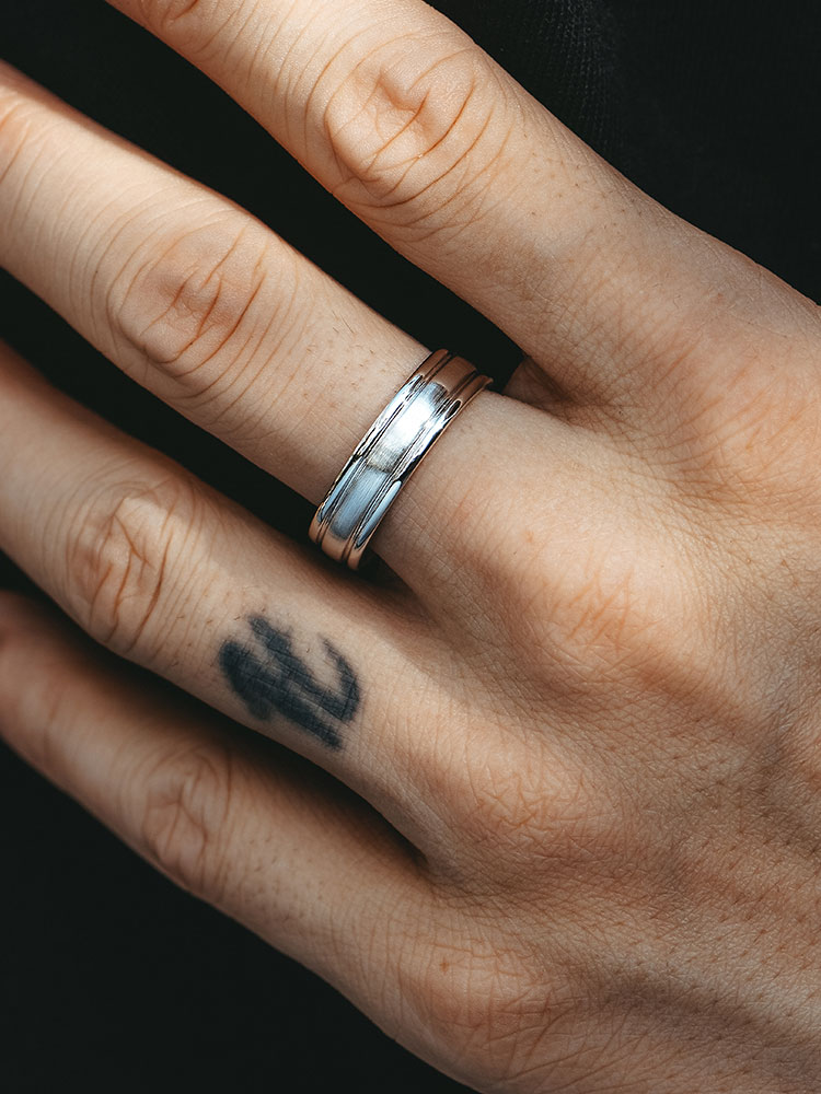 S925 Silver Minimalist Brushed Band Ring