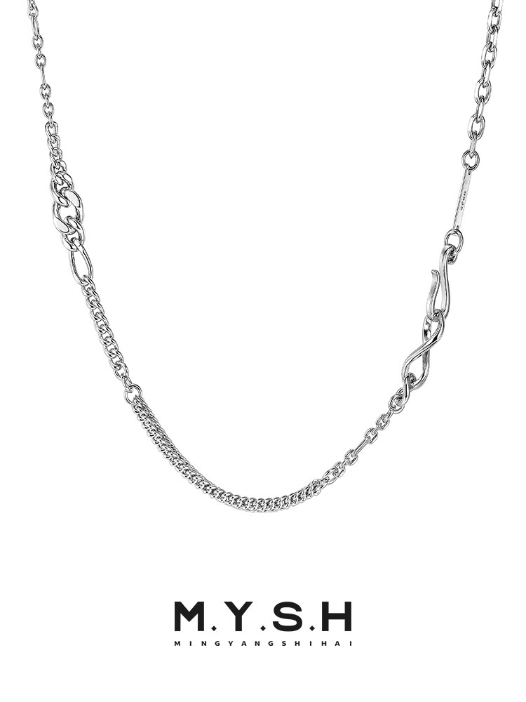 S925 Silver Multi-Link Layered Collar Chain Necklace