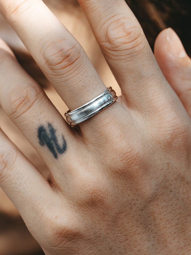 S925 Silver Minimalist Brushed Band Ring