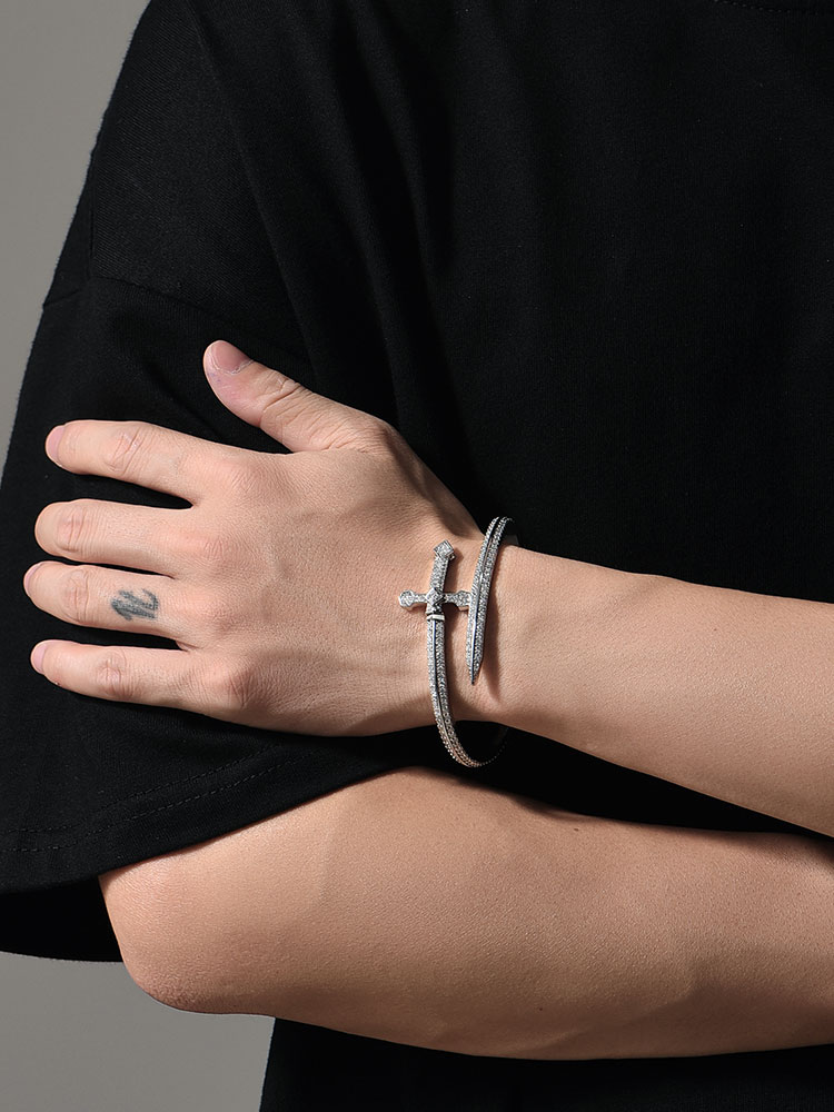 Pavé Cross Sword Bracelet for Men