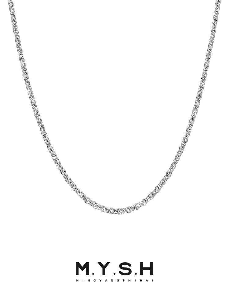 S925 Silver Pave Star Chain Necklace
