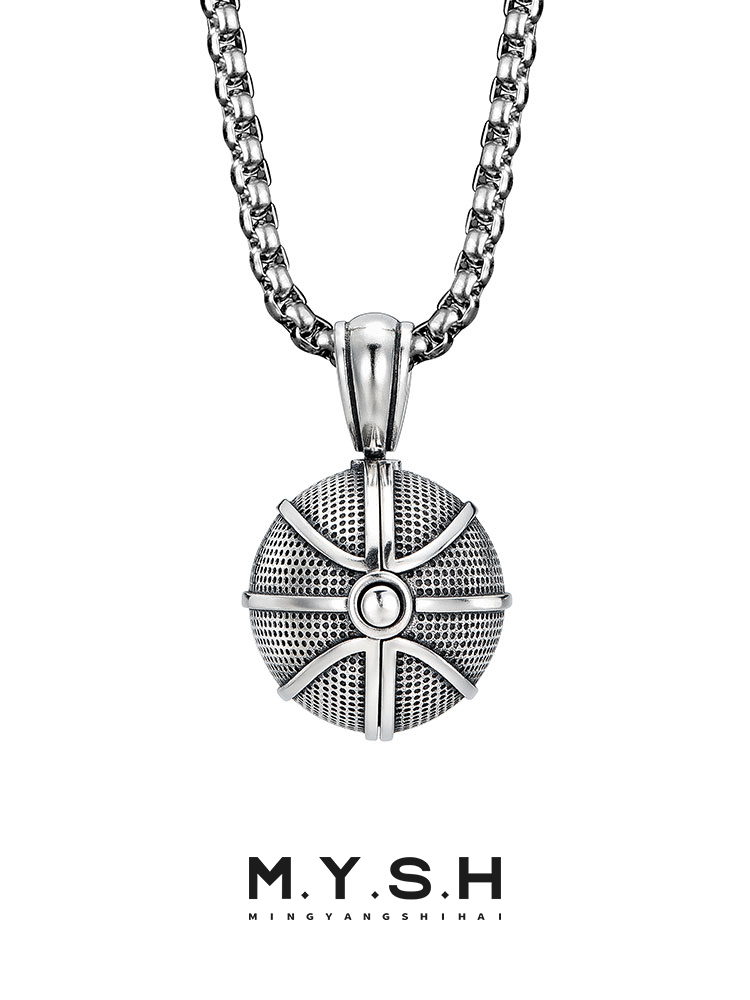 S925 Silver Kobe 24 Championship Trophy Locket Basketball Pendant Necklace