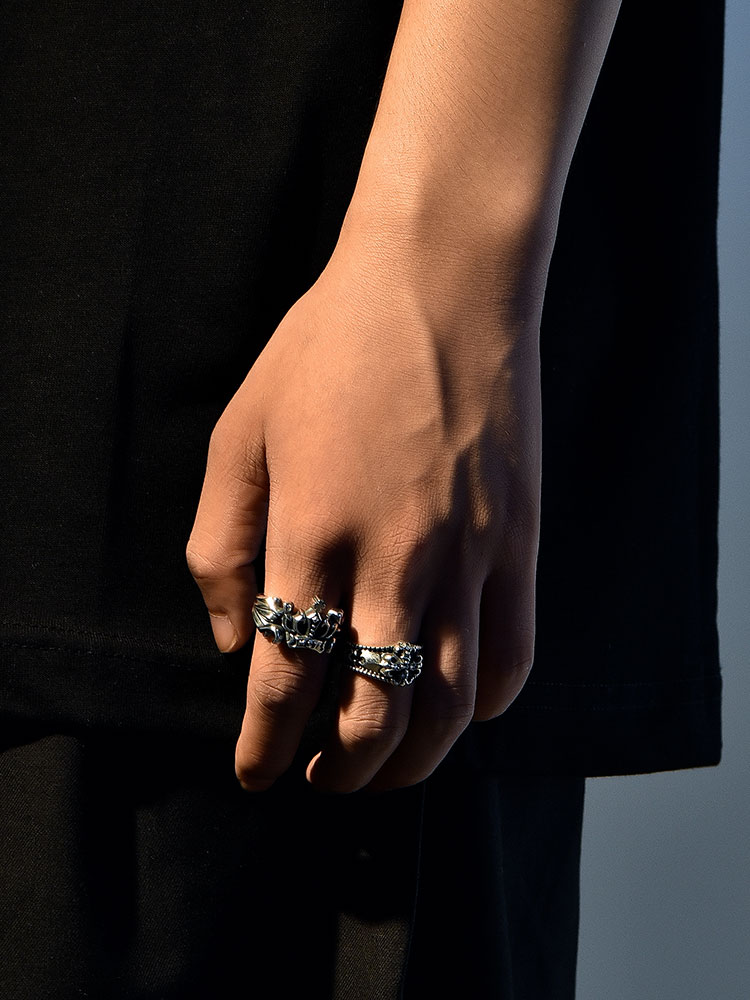 S925 Silver Fleur-de-Lis Pave Ring
