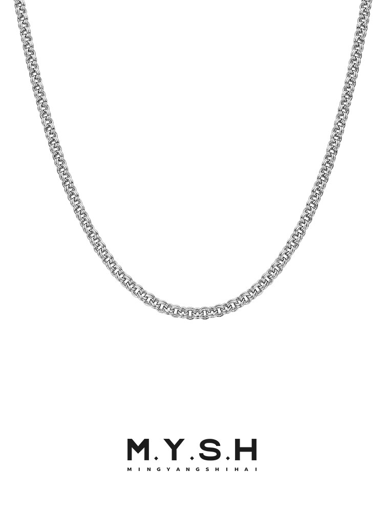 S925 Silver Thick Double O-Ring Cuban Chain Necklace