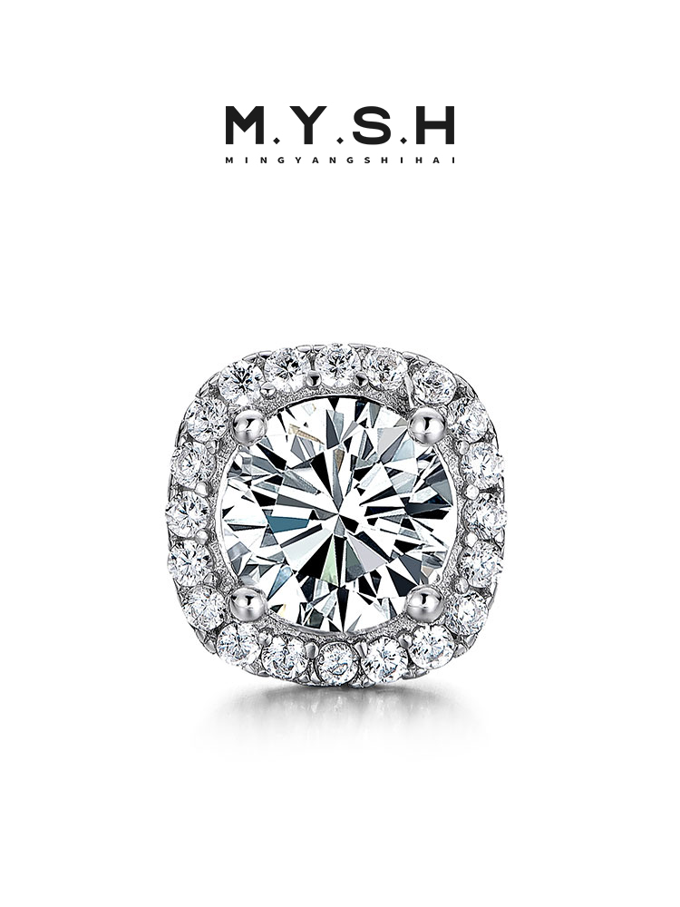S925 Sterling Silver Moissanite Halo Stud Earrings