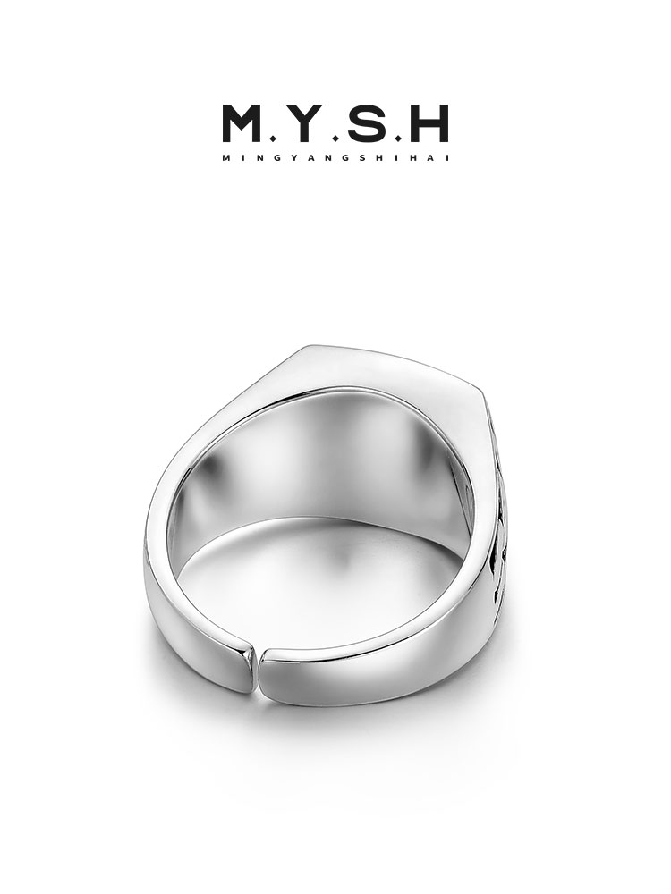 Sterling Silver Black Onyx Cuban-Style Wide Ring