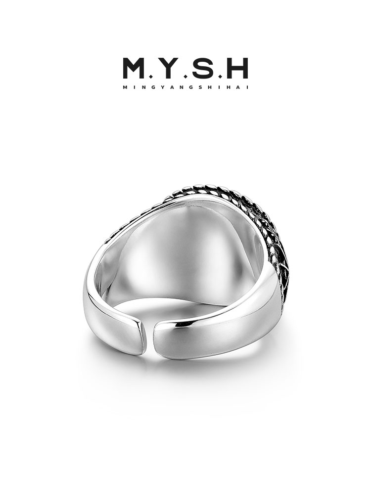 S925 Silver Anchor Vintage Open Ring