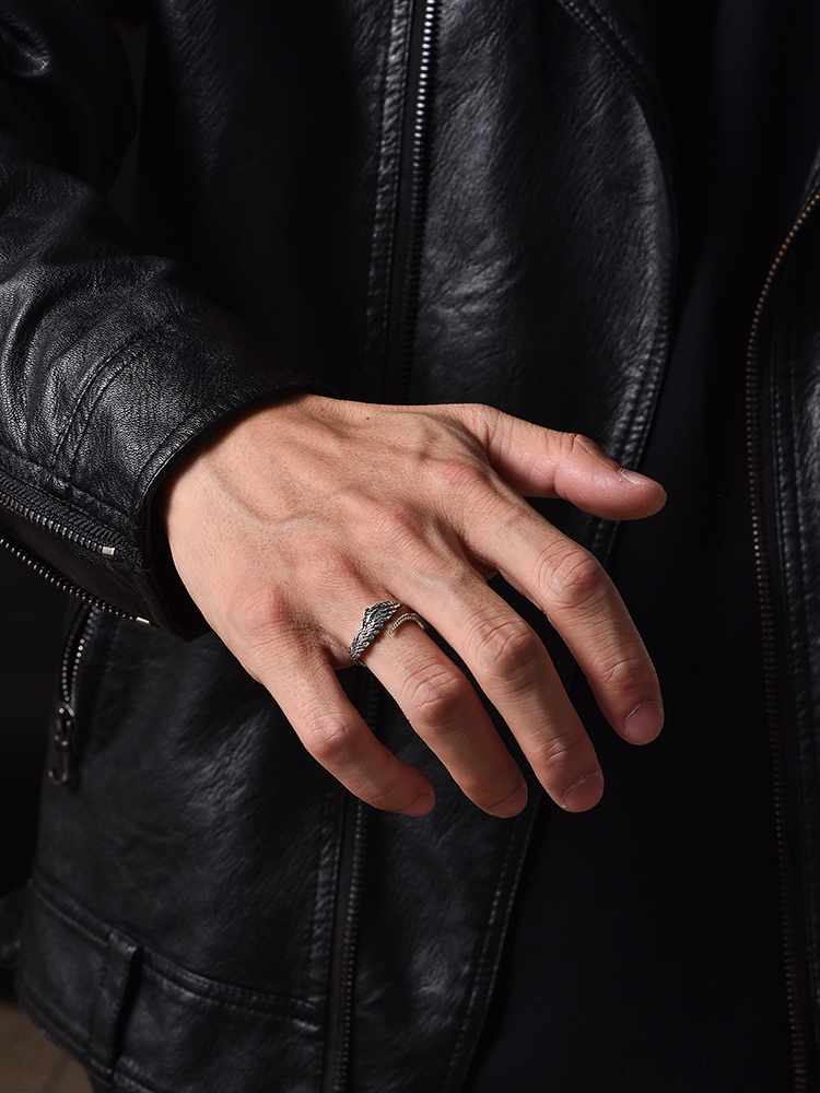 Sterling Silver Angel Wing Ring-Vintage Silver