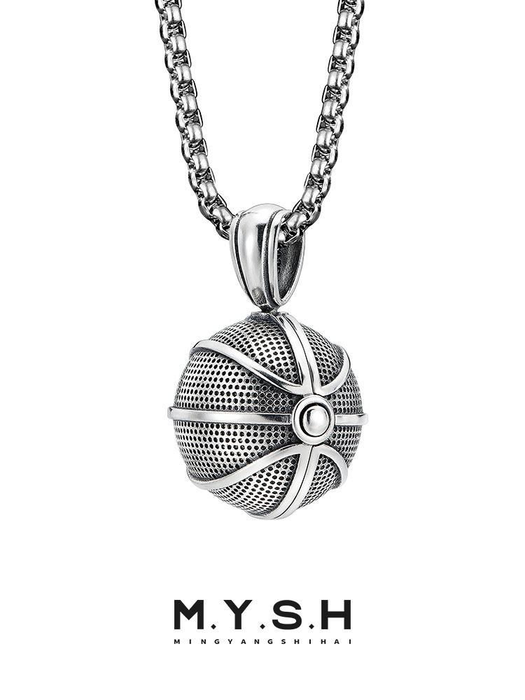 S925 Silver Kobe 24 Championship Trophy Locket Basketball Pendant Necklace