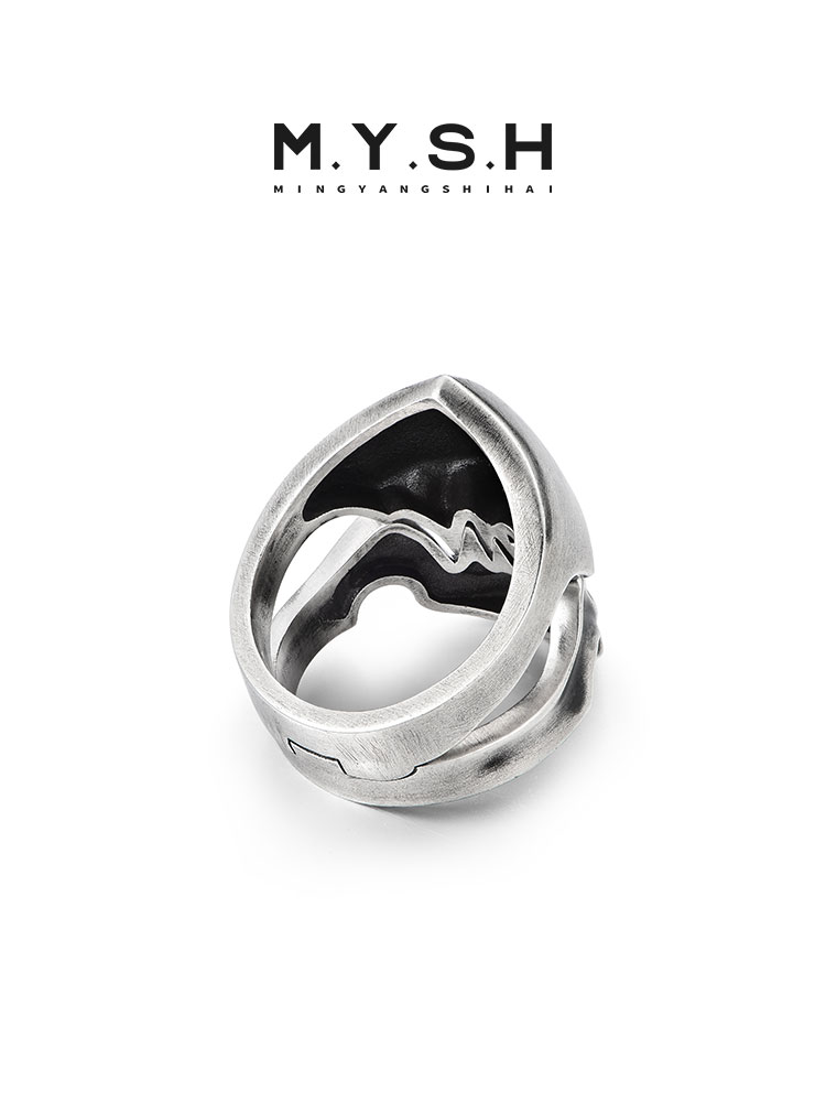 S925 Silver Predator Helmet Fang Ring