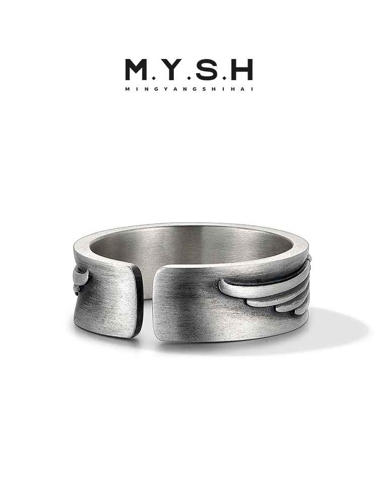 S925 Silver Hinged-Open Basketball Wing Ring