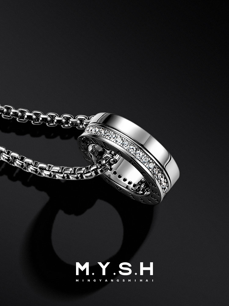 S925 Silver Lettered Mini Waist Circle Pendant Necklace