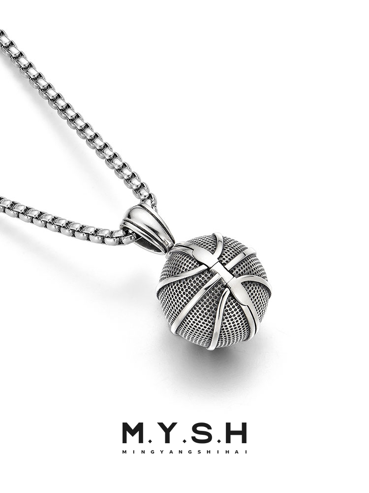 S925 Silver Kobe 24 Championship Trophy Locket Basketball Pendant Necklace