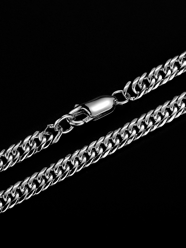 S925 Silver Thin Cuban Link Bracelet