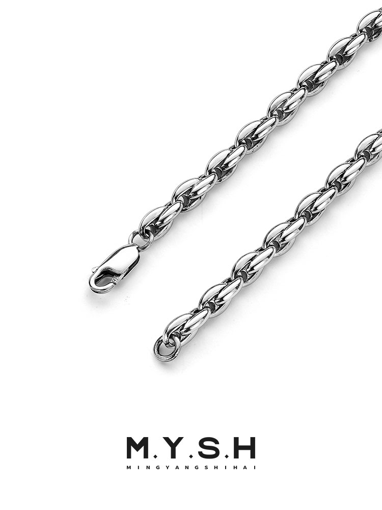 S925 Silver Thick Rope Chain Necklace