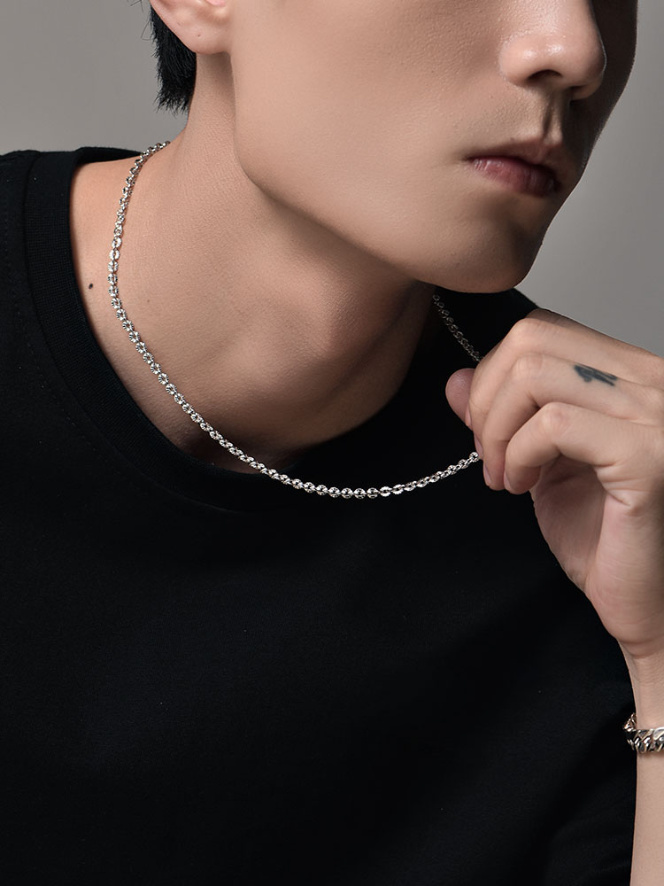 S925 Silver Pave Star Chain Necklace