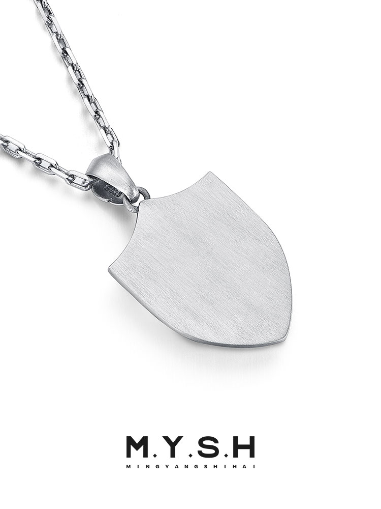 S925 Silver Shield Star Pendant Necklace