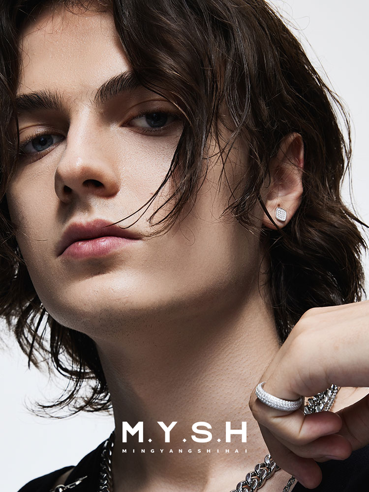 S925 Silver Two-Tone Reversible Square Stud Earrings