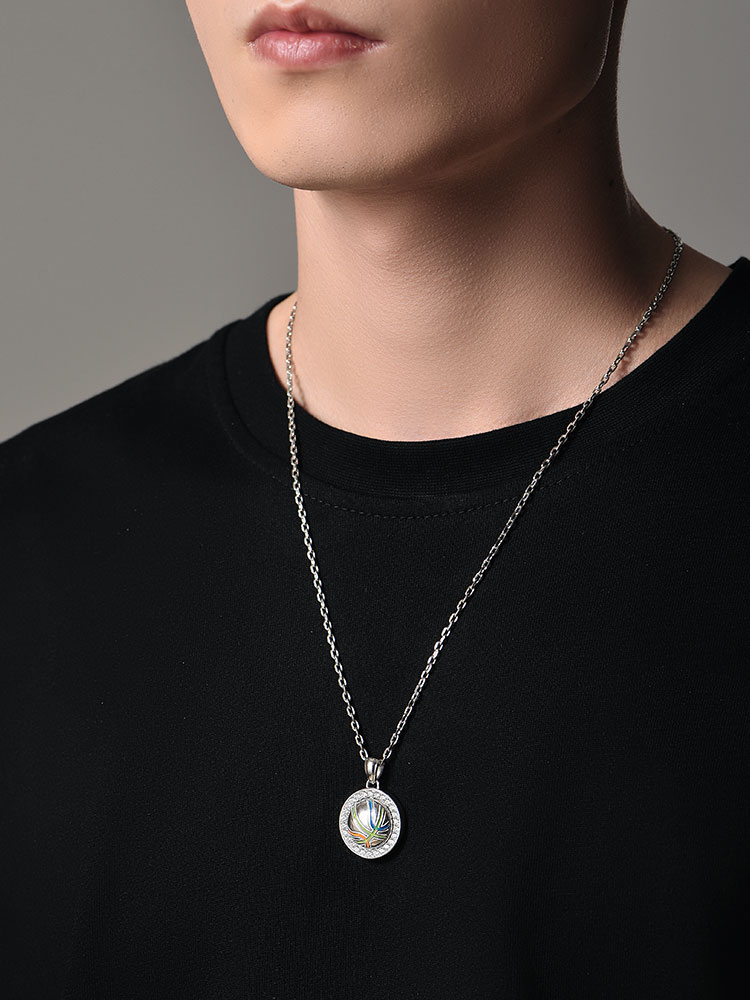 S925 Silver Glow-in-the-Dark Kobe 24 Basketball Spinning Diamond Pendant Necklace