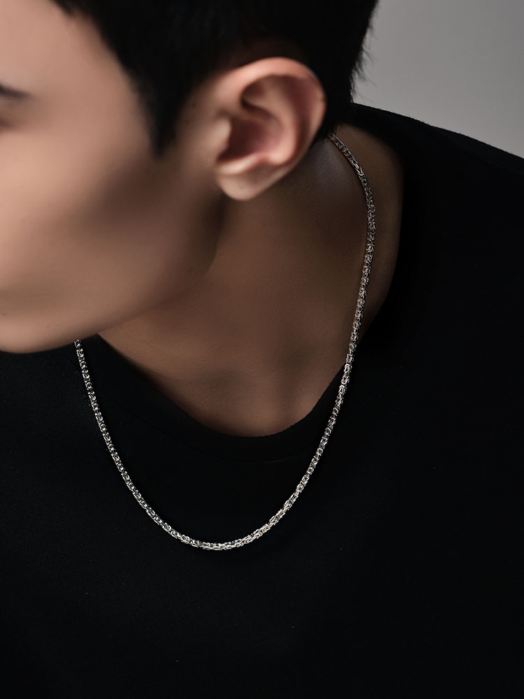 S925 Silver Dragon Bone Chain Necklace