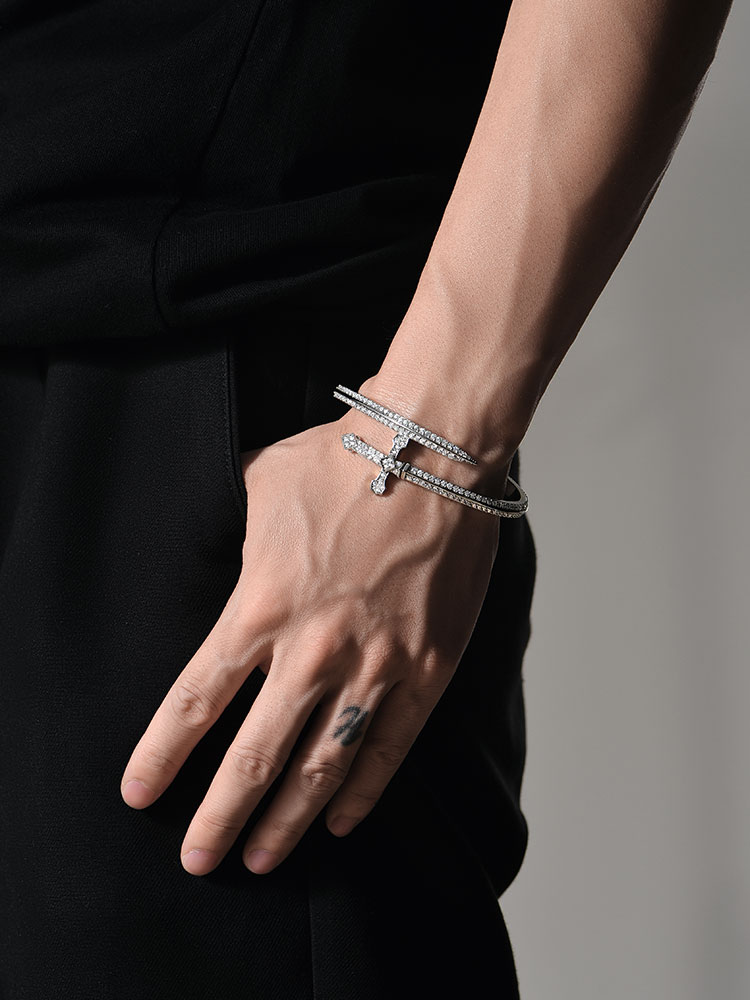 Pavé Cross Sword Bracelet for Men