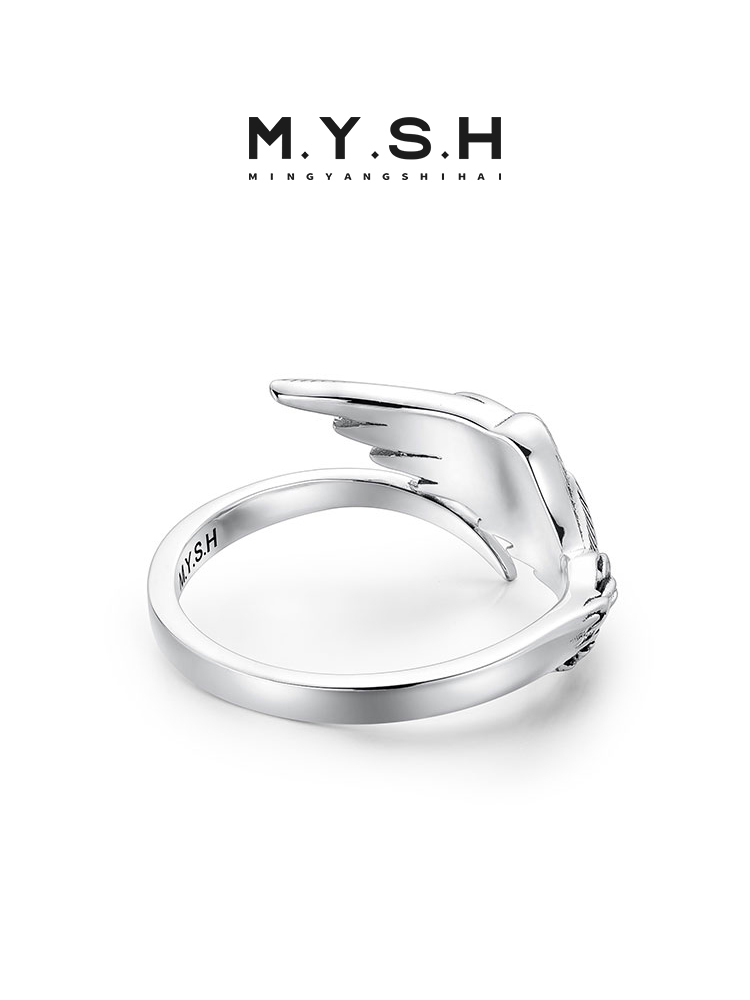 Sterling Silver Angel Wing Ring-Vintage Silver