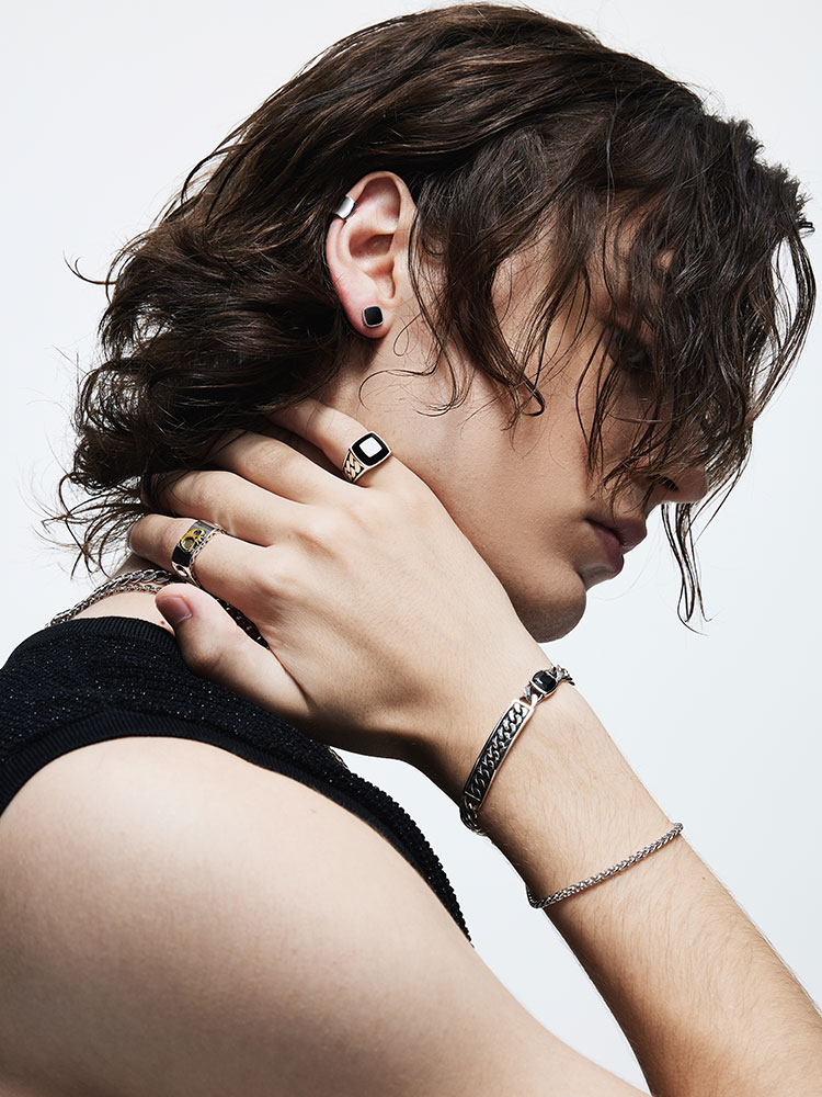 Rugged Silver Braided Chain Bracelet