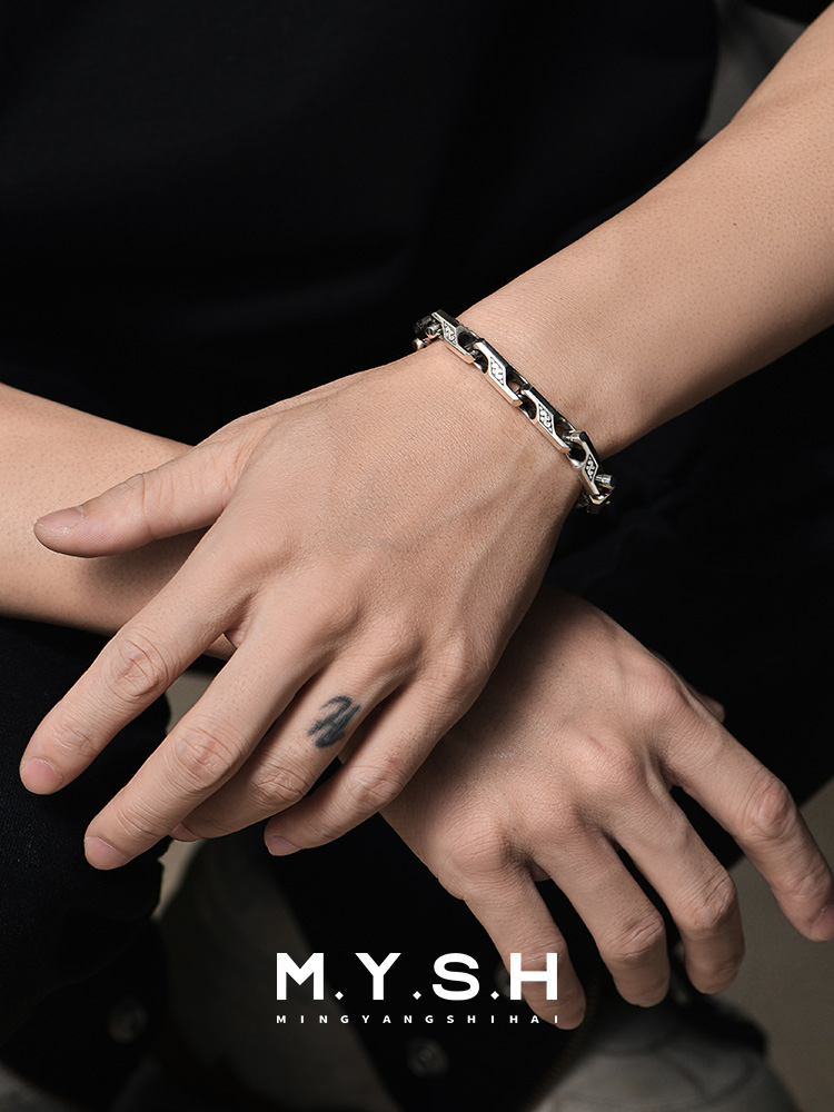 S925 Silver Thick Dragon Bone Link Bracelet