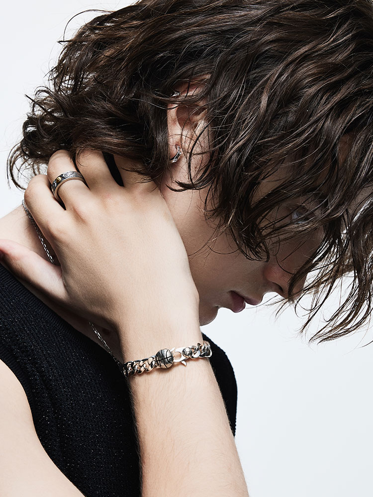 S925 Silver Basketball Cuban Link Bracelet