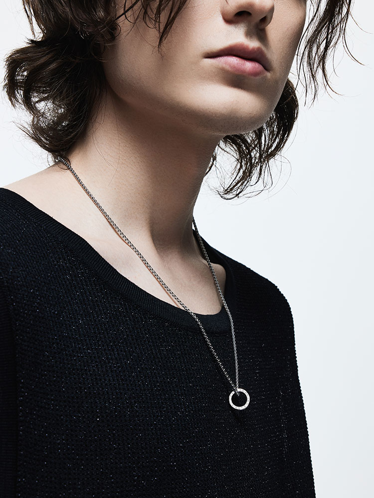 S925 Silver Lettered Mini Waist Circle Pendant Necklace