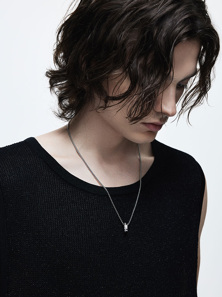 S925 Silver Lettered Mini Waist Circle Pendant Necklace