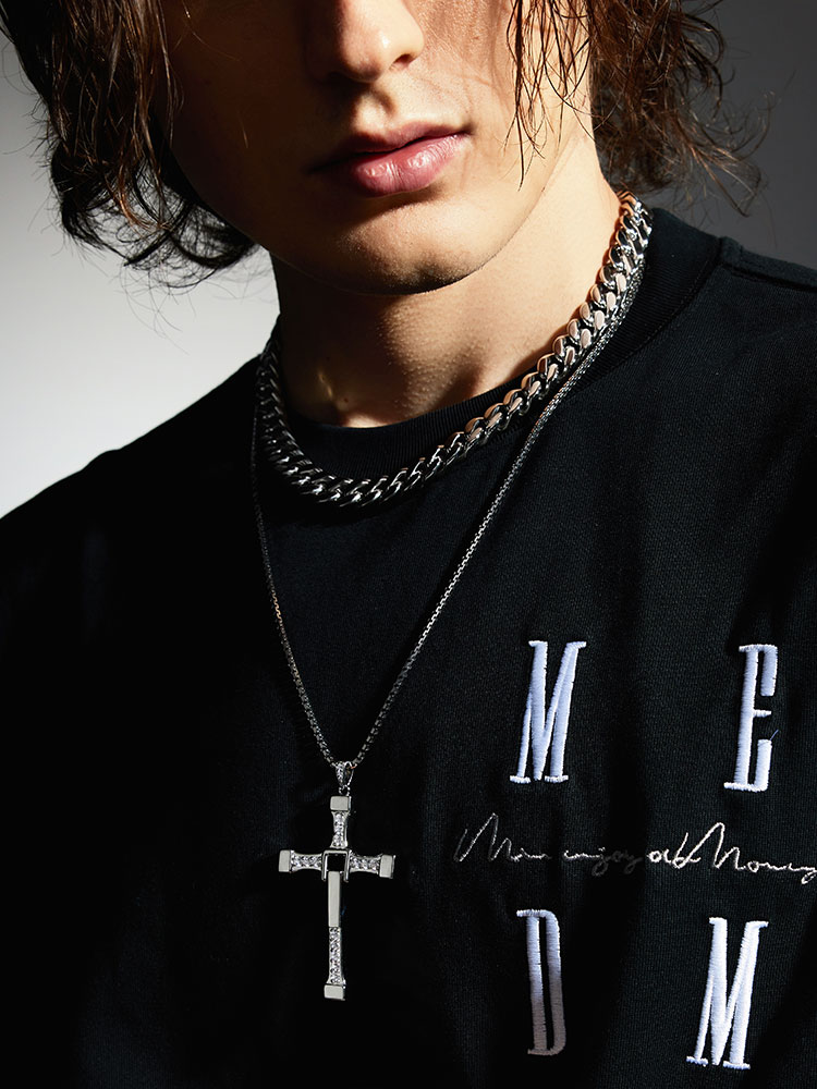 Sterling Silver Diamond Cross Pendant Necklace