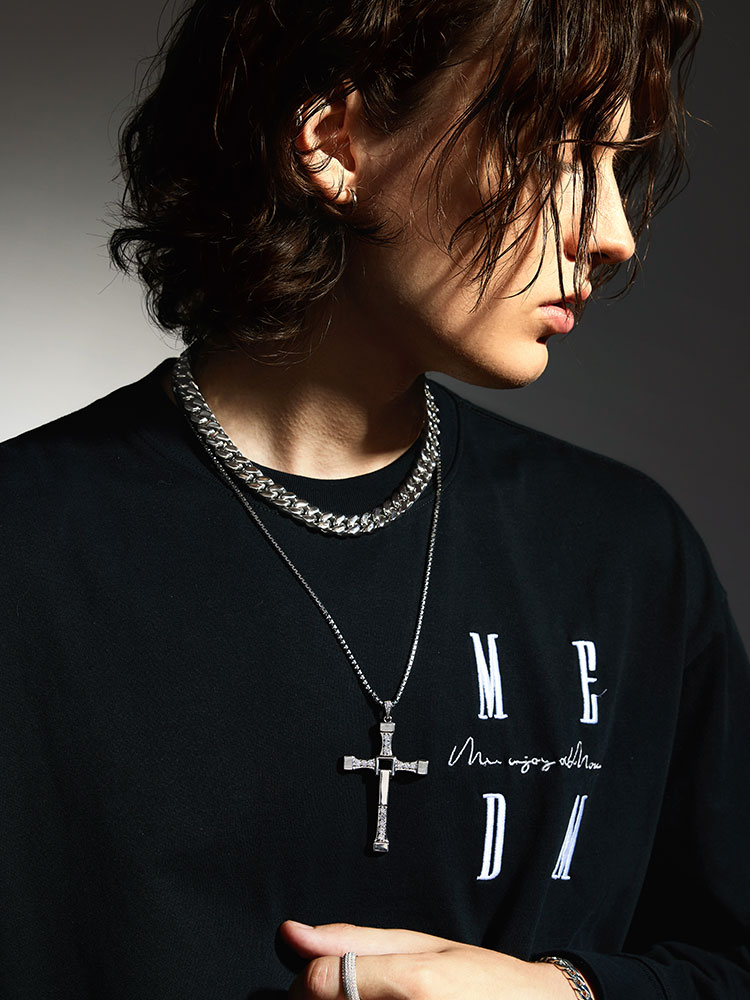 Sterling Silver Diamond Cross Pendant Necklace