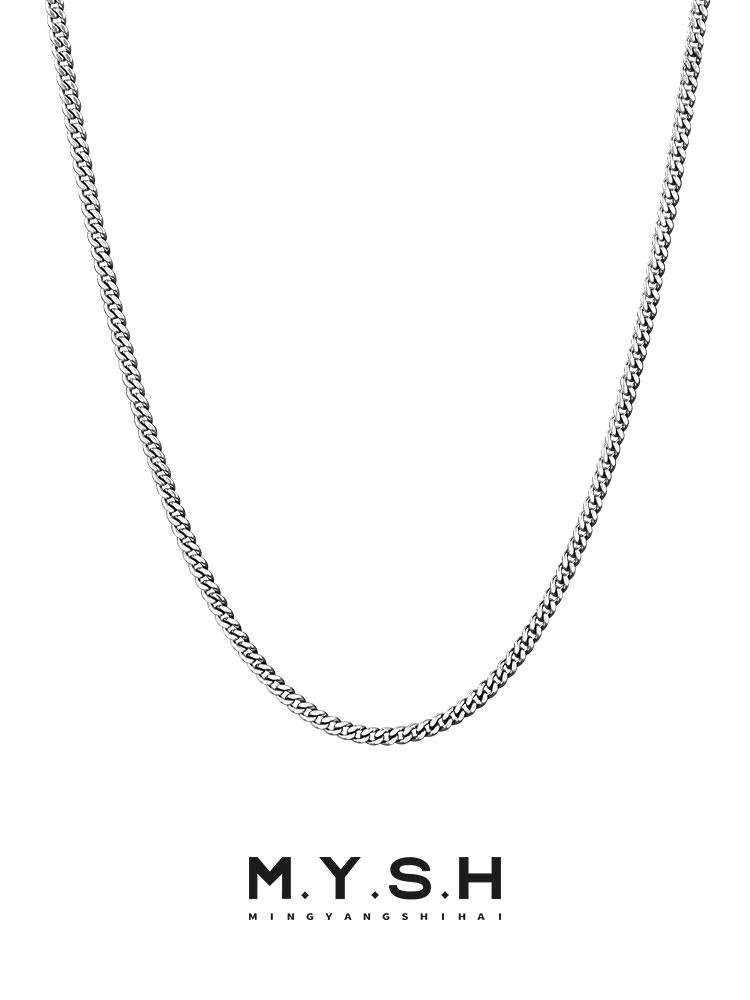 Sterling Silver Hexagonal Box Chain Necklace