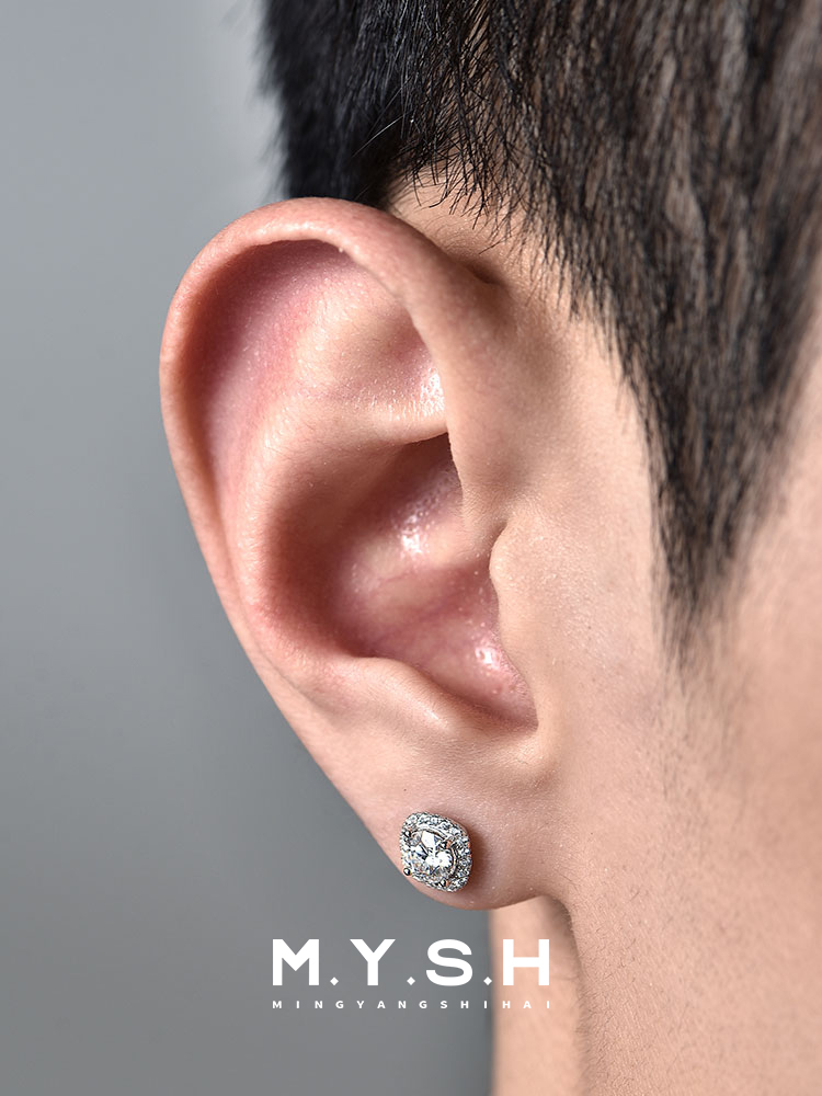 S925 Sterling Silver Moissanite Halo Stud Earrings