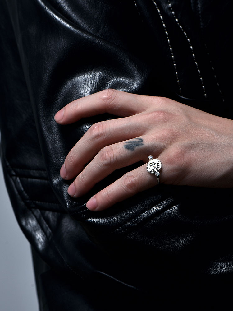 S925 Silver Reversible Cat & Tiger Ring