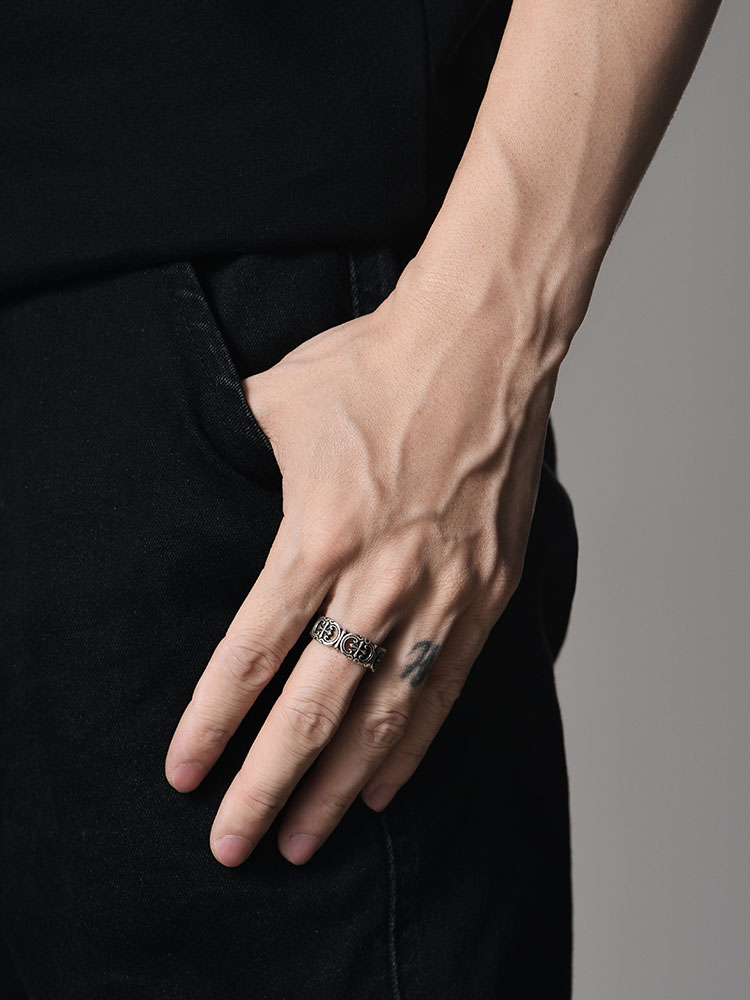 S925 Silver Vintage Cross Motif Ring