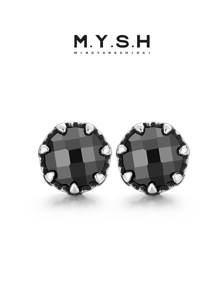 S925 Silver Black Zirconia Claw Stud Earring