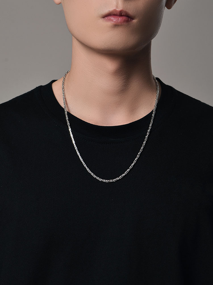 S925 Silver Dragon Bone Chain Necklace