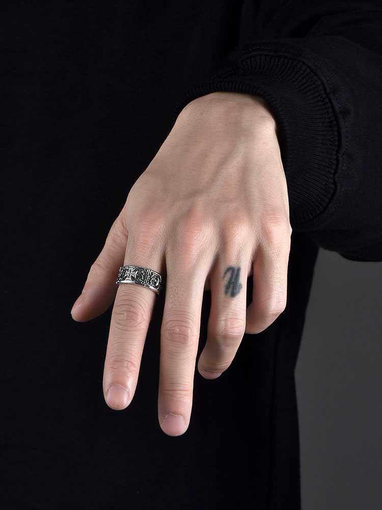 Gothic Cross Silver Ring