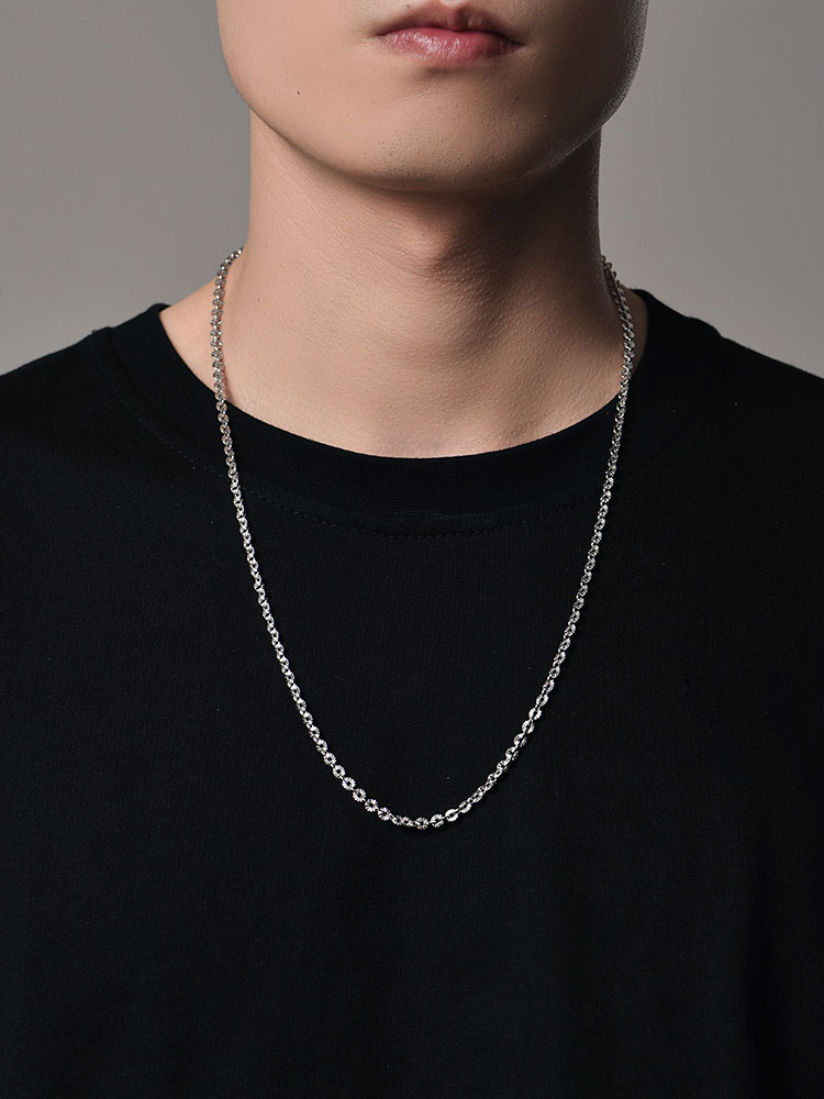 S925 Silver Pave Star Chain Necklace