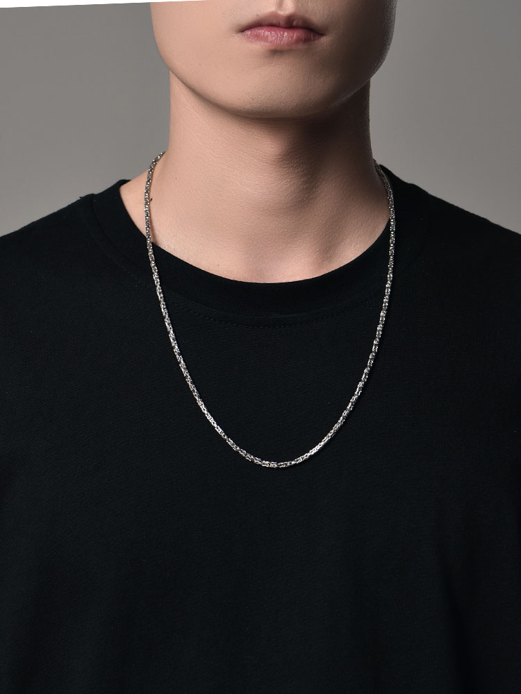 S925 Silver Dragon Bone Chain Necklace