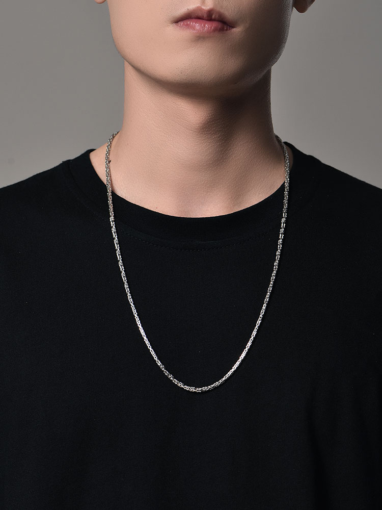 S925 Silver Dragon Bone Chain Necklace