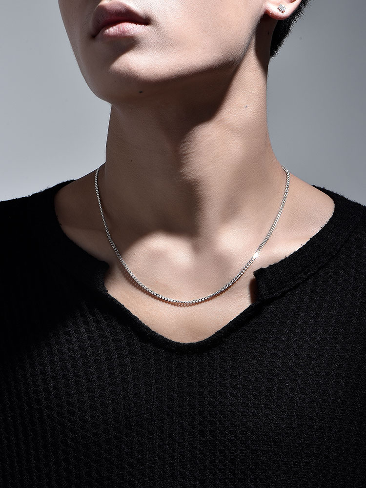 Sterling Silver Hexagonal Box Chain Necklace