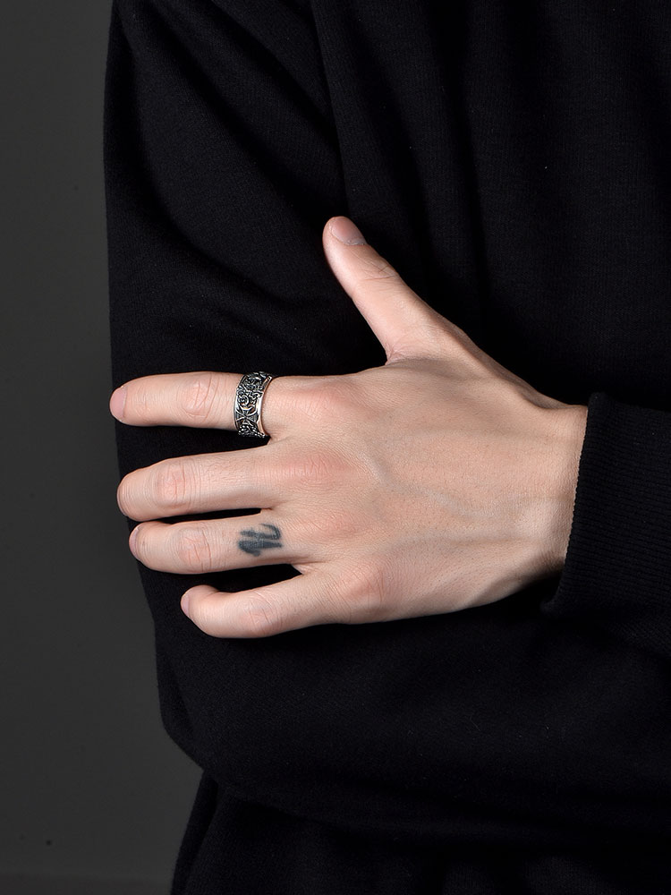 Gothic Cross Silver Ring