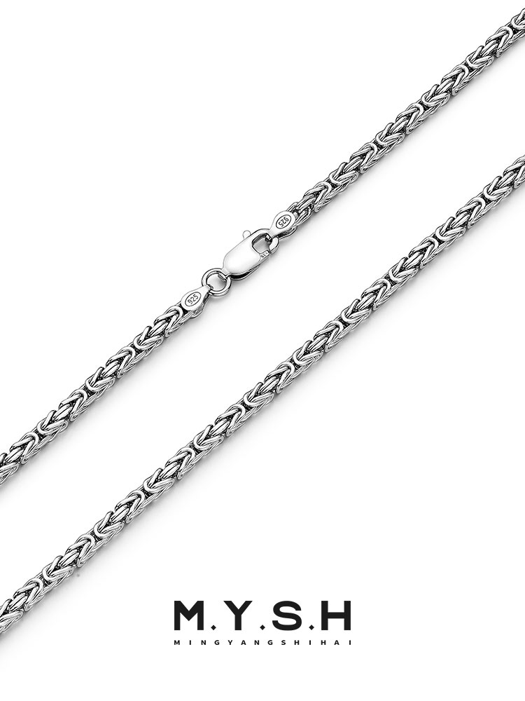 S925 Silver Dragon Bone Chain Necklace